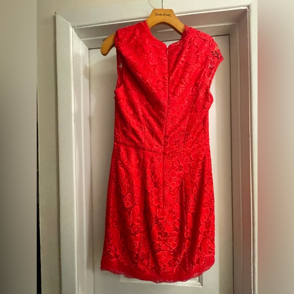 Red Lace BeBe Dress - Picture 2 of 4